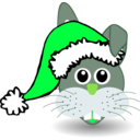 download Funny Bunny Face With Santa Claus Hat clipart image with 135 hue color