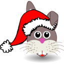 download Funny Bunny Face With Santa Claus Hat clipart image with 0 hue color