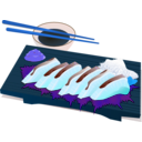 download Sashimi clipart image with 180 hue color