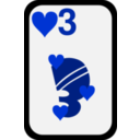 download Three Of Hearts clipart image with 225 hue color