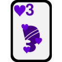 download Three Of Hearts clipart image with 270 hue color