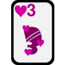 download Three Of Hearts clipart image with 315 hue color