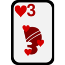 download Three Of Hearts clipart image with 0 hue color