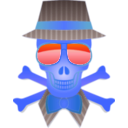 download Dapper Skull clipart image with 180 hue color