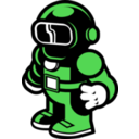 download Green Spaceman clipart image with 0 hue color