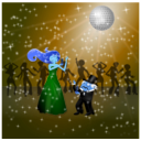 download Dancing Couple clipart image with 180 hue color