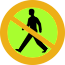 download No Entry Sign With A Man clipart image with 45 hue color