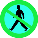 download No Entry Sign With A Man clipart image with 135 hue color