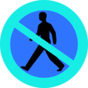 download No Entry Sign With A Man clipart image with 180 hue color