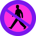 download No Entry Sign With A Man clipart image with 270 hue color