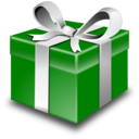 download Green Present clipart image with 0 hue color