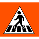 download Crossing Traffic Sign clipart image with 135 hue color