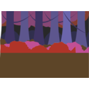 download Forest Scene clipart image with 225 hue color