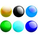 download Glossy Balls clipart image with 180 hue color