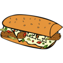 download Fast Food Breakfast Sub Sandwich clipart image with 0 hue color