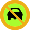 download No Cars Sign clipart image with 45 hue color