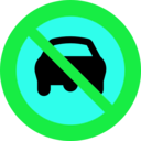 download No Cars Sign clipart image with 135 hue color