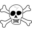 download Pirate Skull clipart image with 225 hue color
