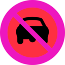 download No Cars Sign clipart image with 315 hue color