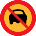 download No Cars Sign clipart image with 0 hue color