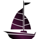 download Simple Sailboat clipart image with 270 hue color