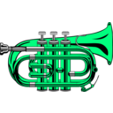 download Pocket Trumpet clipart image with 90 hue color