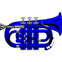 download Pocket Trumpet clipart image with 180 hue color