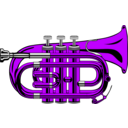 download Pocket Trumpet clipart image with 225 hue color