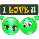 download Love You Couple Smiley Emoticon clipart image with 90 hue color