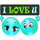 download Love You Couple Smiley Emoticon clipart image with 135 hue color