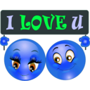 download Love You Couple Smiley Emoticon clipart image with 180 hue color