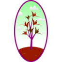 download Oval Tree Landscape clipart image with 270 hue color