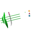 download Sword With Blue Hilt clipart image with 90 hue color
