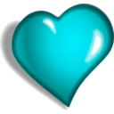 download Heart clipart image with 180 hue color