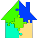 download Puzzle House clipart image with 45 hue color