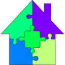 download Puzzle House clipart image with 90 hue color