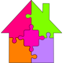 download Puzzle House clipart image with 270 hue color