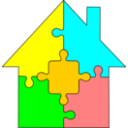 download Puzzle House clipart image with 0 hue color