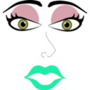 download Woman With Makeup clipart image with 180 hue color