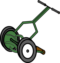 Cartoon Push Reel Lawn Mower