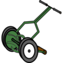 Cartoon Push Reel Lawn Mower