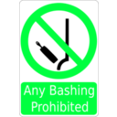 download Bashing Prohibited Sign clipart image with 135 hue color