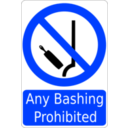 download Bashing Prohibited Sign clipart image with 225 hue color