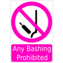 download Bashing Prohibited Sign clipart image with 315 hue color
