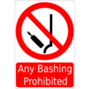 download Bashing Prohibited Sign clipart image with 0 hue color