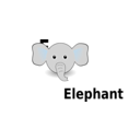 download E For Elephant clipart image with 180 hue color