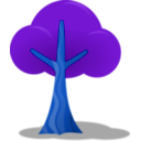 download Simple Tree clipart image with 180 hue color
