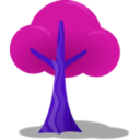 download Simple Tree clipart image with 225 hue color
