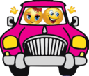 Couple Car Smiley Emoticon