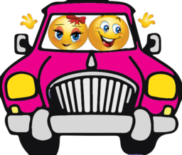Couple Car Smiley Emoticon